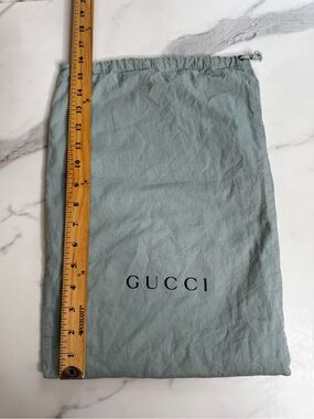 Gucci Dust Bag in Light Blue-Gray with Logo 16X11